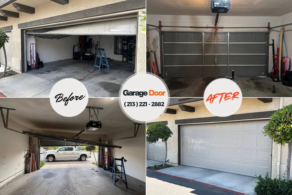 Before and after: garage door repair Sunnyslope, WA